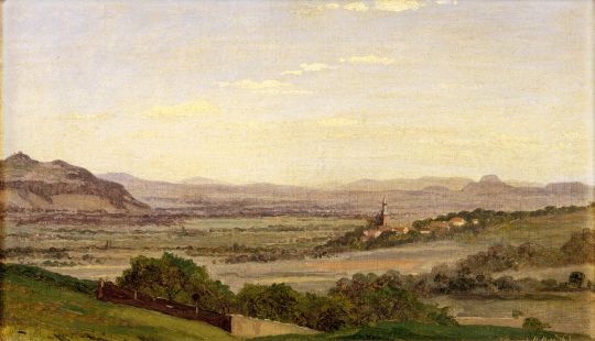 Blick über das Elbtal bei Dresden in die Sächsische Schweiz, 1862 