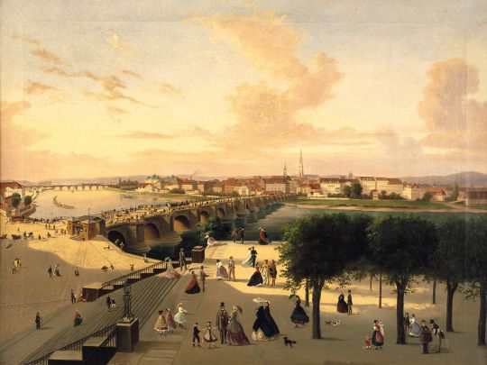 Blick von der Brühlschen Terrasse nach Neustadt, 1865 